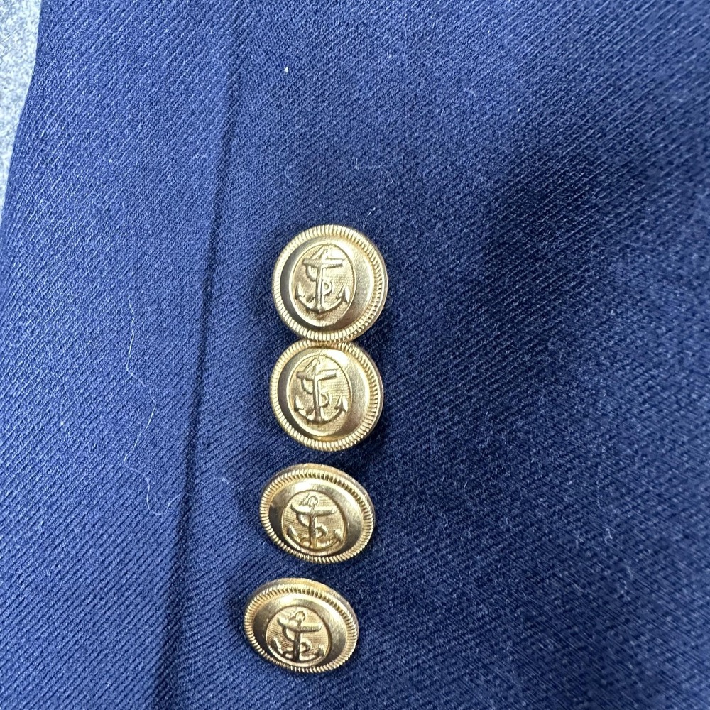 J.Crew Thompson University Blazer Mens 34R Navy Wool Gold Buttons Sport Coat - Picture 3 of 16